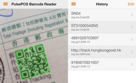 PulsePOS Barcode Reader for iOS