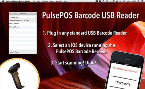 PulsePOS Barcode USB Reader for Mac